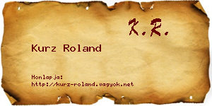 Kurz Roland névjegykártya